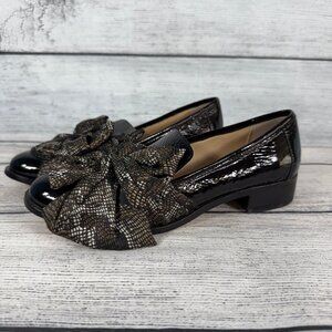 Botkier Corinne Black Bow Patent Leather Loafers Sz 8